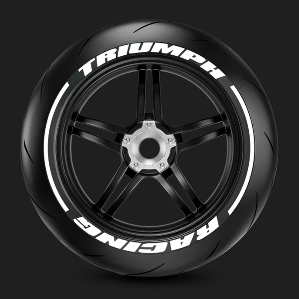 Stickers de pneu + lignes TRIUMPH RACING Blanc - LM STICK’ART