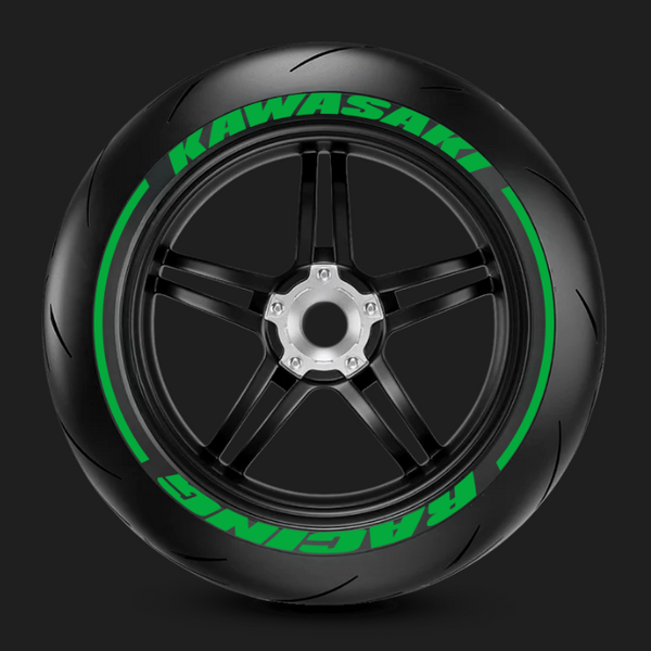Stickers de pneu + lignes KAWASAKI RACING Vert - LM STICK’ART