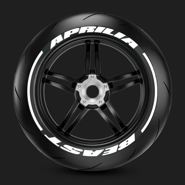 Stickers de pneu + lignes APRILIA BEAST Blanc - LM STICK’ART