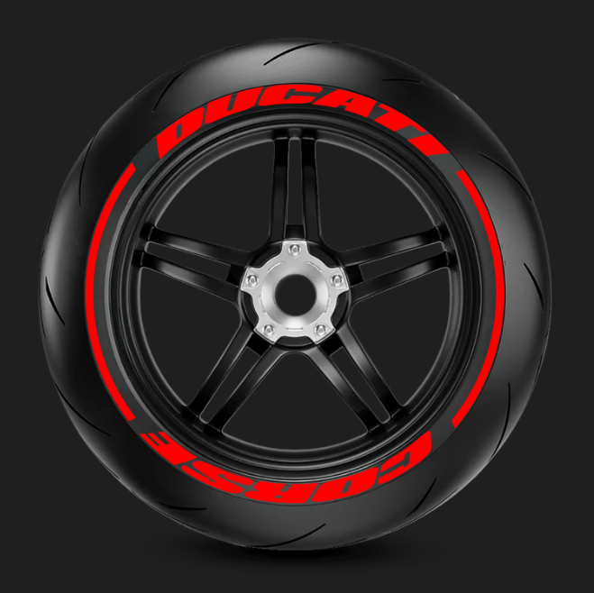 Tire stickers DUCATI CORSE + LINES