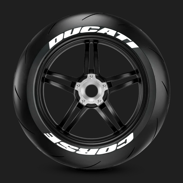 Stickers de pneu DUCATI CORSE Blanc - LM STICK’ART