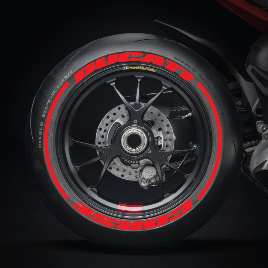 Tire stickers DUCATI CORSE + LINES